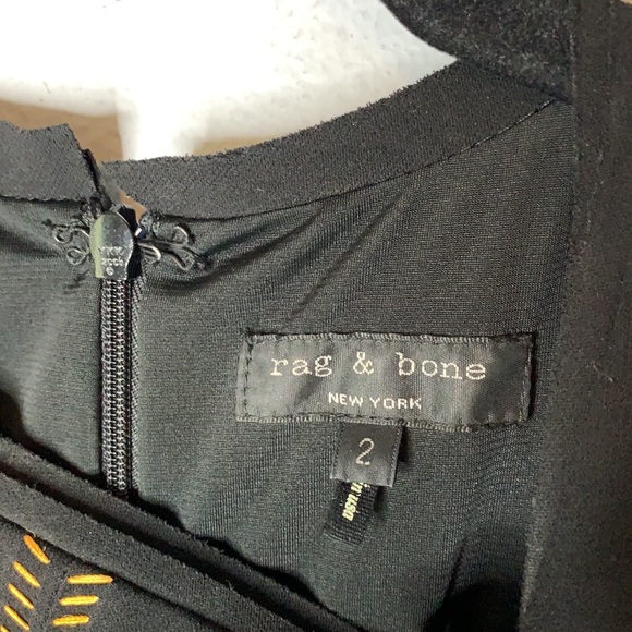 Rag & Bone black orange stitch dress 2 - Picture 2 of 9